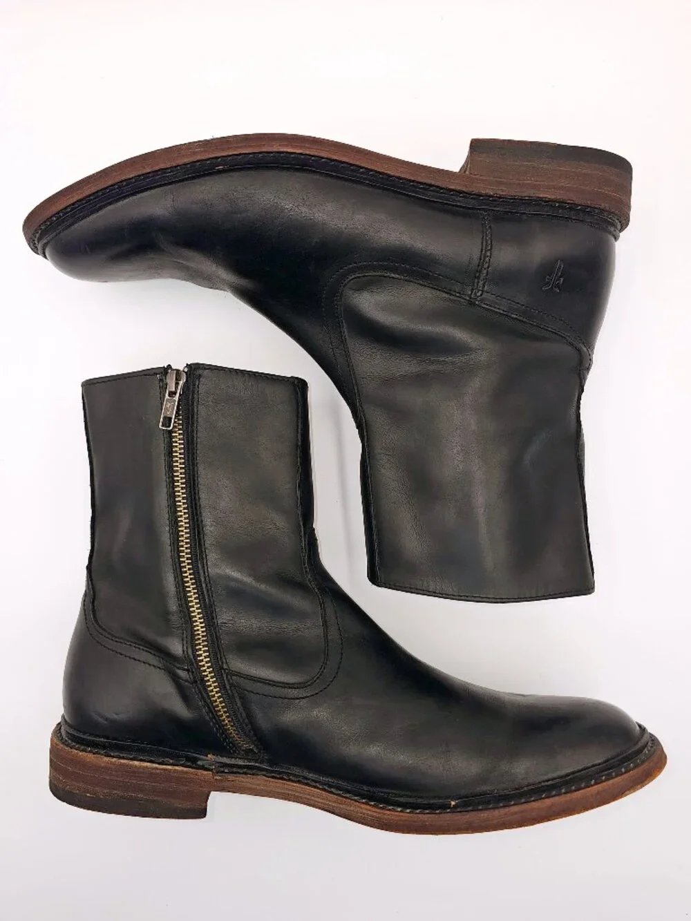 Frye James Inside Zip 87105 Black Leather Ankle Boots Mexico Men's Size 10 D